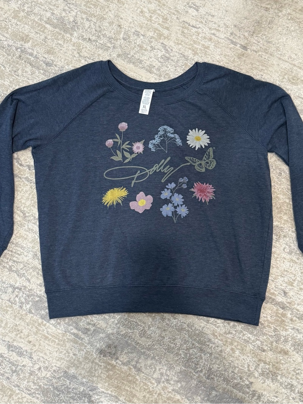Kohl's Navy Floral Dolly Graphic Sweatshirt